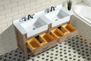Marina 60" Bathroom Vanity Weathered Fir Finish - White Engineered Stone Countertop Marina 60" Bathroom Vanity Weathered Fir Finish - White Engineered Stone Countertop