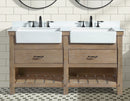 Marina 60" Bathroom Vanity Weathered Fir Finish - White Engineered Stone Countertop Marina 60" Bathroom Vanity Weathered Fir Finish - White Engineered Stone Countertop
