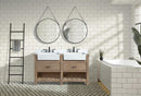 Marina 60" Bathroom Vanity Weathered Fir Finish - White Engineered Stone Countertop Marina 60" Bathroom Vanity Weathered Fir Finish - White Engineered Stone Countertop
