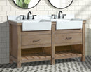 Marina 60" Bathroom Vanity Weathered Fir Finish - White Engineered Stone Countertop Marina 60" Bathroom Vanity Weathered Fir Finish - White Engineered Stone Countertop
