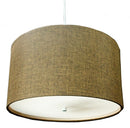 2 Light Swag Plug-In Pendant 18"w Chocolate Burlap with Diffuser, White Cord 2 Light Swag Plug-In Pendant 18"w Chocolate Burlap with Diffuser, White Cord