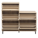 Walker Edison | Rattan 5 Door Shoe Rack Walker Edison | Rattan 5 Door Shoe Rack