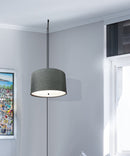 18"W 2 Light Swag Plug-In Pendant  Granite Gray with Diffuser Black Cord 18"W 2 Light Swag Plug-In Pendant  Granite Gray with Diffuser Black Cord