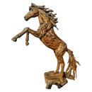 Life-Size Teak Horse On back Legs Life-Size Teak Horse On back Legs