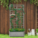 Raised Garden Bed with Trellis, Outdoor Wooden Planter Box for Climbing Plants, Vegetables, and Herb Growing Raised Garden Bed with Trellis, Outdoor Wooden Planter Box for Climbing Plants, Vegetables, and Herb Growing