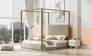 Walker Edison | Queen Size Upholstery Canopy Platform Bed Walker Edison | Queen Size Upholstery Canopy Platform Bed
