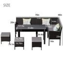7-Piece Modern Outdoor Patio Furniture Set With Waterproof Cushions & Glass Table (SAK55673) 7-Piece Modern Outdoor Patio Furniture Set With Waterproof Cushions & Glass Table (SAK55673)
