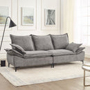 " 88.5 Modern Sailboat Sofa Dutch Velvet 3-Seater Sofa with Two Pillows for Small Spaces in Living Rooms, Apartments " 88.5 Modern Sailboat Sofa Dutch Velvet 3-Seater Sofa with Two Pillows for Small Spaces in Living Rooms, Apartments