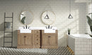 Kelly 72" Bathroom Vanity Weathered Fir - White Engineered Countertop Kelly 72" Bathroom Vanity Weathered Fir - White Engineered Countertop