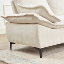 " 88.5 Modern Sailboat Sofa Dutch Velvet 3-Seater Sofa with Two Pillows for Small Spaces in Living Rooms, Apartments " 88.5 Modern Sailboat Sofa Dutch Velvet 3-Seater Sofa with Two Pillows for Small Spaces in Living Rooms, Apartments