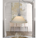 16"W Plug In Swag Milky White Glass Pendant Light Polished Nickel Finish 16"W Plug In Swag Milky White Glass Pendant Light Polished Nickel Finish