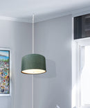 18"W 2 Light Swag Plug-In Pendant  Granite Gray with Diffuser White Cord 18"W 2 Light Swag Plug-In Pendant  Granite Gray with Diffuser White Cord