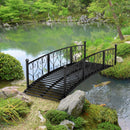 7FT Decorative Metal Arch Footbridge Garden Bridge With Safety Siderails (SAK53829) 7FT Decorative Metal Arch Footbridge Garden Bridge With Safety Siderails (SAK53829)