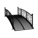 7FT Decorative Metal Arch Footbridge Garden Bridge With Safety Siderails (SAK53829) 7FT Decorative Metal Arch Footbridge Garden Bridge With Safety Siderails (SAK53829)