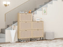 Walker Edison | Rattan 5 Door Shoe Rack Walker Edison | Rattan 5 Door Shoe Rack