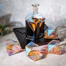 The Wine Savant Diamond Whiskey and Wine Decanter, Great Gift! 750ml With 4 Diamond Glasses and Beautiful Mahogany Wooden Holder Liquor, Scotch, Rum, Bourbon, Vodka, Tequila Decanter The Wine Savant Diamond Whiskey and Wine Decanter, Great Gift! 750ml With 4 Diamond Glasses and Beautiful Mahogany Wooden Holder Liquor, Scotch, Rum, Bourbon, Vodka, Tequila Decanter