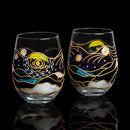 Vincent Van Gogh Wine Glasses Artisanal Hand Painted Stemless Set of 2 - The Wine Savant - 2 Set of Tumblers - Artistic Gift Idea for Her, Him, Birthday, Housewarming - Extra Large Goblets (18.5 OZ) Vincent Van Gogh Wine Glasses Artisanal Hand Painted Stemless Set of 2 - The Wine Savant - 2 Set of Tumblers - Artistic Gift Idea for Her, Him, Birthday, Housewarming - Extra Large Goblets (18.5 OZ)