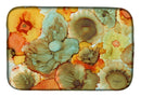 Abstract Flowers Teal and orange Dish Drying Mat β Absorbent, Artistic Kitchen Essentials 8959DDM Abstract Flowers Teal and orange Dish Drying Mat β Absorbent, Artistic Kitchen Essentials 8959DDM