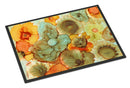 Abstract Flowers Teal and orange Doormat - 24x36 Decorative Floor Mat β Indoor/Outdoor Rug Abstract Flowers Teal and orange Doormat - 24x36 Decorative Floor Mat β Indoor/Outdoor Rug