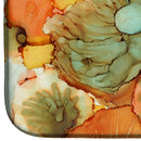Abstract Flowers Teal and Orange Dish Drying Mat β Absorbent, Artistic Kitchen Essentials 8969DDM Abstract Flowers Teal and Orange Dish Drying Mat β Absorbent, Artistic Kitchen Essentials 8969DDM