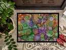 Abstract in Purple Green and Orange Doormat - 24x36 Decorative Floor Mat β Indoor/Outdoor Rug Abstract in Purple Green and Orange Doormat - 24x36 Decorative Floor Mat β Indoor/Outdoor Rug