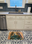 Abstract Pelicans Machine Washable Memory Foam Mat 8977RUG Abstract Pelicans Machine Washable Memory Foam Mat 8977RUG