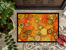 Abstract Flowers in Oranges and Yellows Doormat - 24x36 Decorative Floor Mat β Indoor/Outdoor Rug Abstract Flowers in Oranges and Yellows Doormat - 24x36 Decorative Floor Mat β Indoor/Outdoor Rug