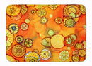 Abstract Flowers in Oranges and Yellows Machine Washable Memory Foam Mat 8987RUG Abstract Flowers in Oranges and Yellows Machine Washable Memory Foam Mat 8987RUG