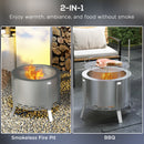 2-in-1 Portable Smokeless Fire Pit with Grill for Backyard Patio Picnic, Camping, Bonfire 2-in-1 Portable Smokeless Fire Pit with Grill for Backyard Patio Picnic, Camping, Bonfire
