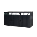 94" Heavy Duty Outdoor Galvanized Stainless Steel Garbage Bin Shed For 3 Trash Cans (SAK89882) 94" Heavy Duty Outdoor Galvanized Stainless Steel Garbage Bin Shed For 3 Trash Cans (SAK89882)