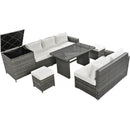 Walker Edison | Outdoor 6-Piece Wicker Storage Sofa Set Walker Edison | Outdoor 6-Piece Wicker Storage Sofa Set