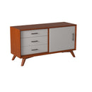 Flynn Small TV Console, Chestnut/White Flynn Small TV Console, Chestnut/White
