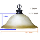 16"W Plug In Swag Amber Glass Pendant Light Bronze Finish 16"W Plug In Swag Amber Glass Pendant Light Bronze Finish