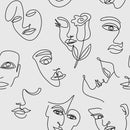 Minimalist Line Art Wallpaper - Abstract Faces Design Minimalist Line Art Wallpaper - Abstract Faces Design