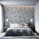 Minimalist Line Art Wallpaper - Abstract Faces Design Minimalist Line Art Wallpaper - Abstract Faces Design