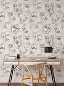 Abstract Line Face Wallpaper - Bohemian Woman Face Wallpaper Abstract Line Face Wallpaper - Bohemian Woman Face Wallpaper