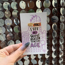"Admit One" Carnival Ticket Enamel Pin on Gift Card "Admit One" Carnival Ticket Enamel Pin on Gift Card
