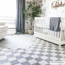 Alie Blue Gray Checkered Washable Rug Alie Blue Gray Checkered Washable Rug