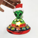 Alien and UFO Glass Christmas Ornament Alien and UFO Glass Christmas Ornament