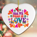 All We Need is Love Ornament, 1960s Hippy Psychedelic Style Christmas Decoration All We Need is Love Ornament, 1960s Hippy Psychedelic Style Christmas Decoration