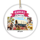 Artistic Kansas State Themes and Landmarks Christmas Ornament Artistic Kansas State Themes and Landmarks Christmas Ornament