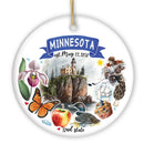 Artistic Minnesota State Themes and Landmarks Christmas Ornament Artistic Minnesota State Themes and Landmarks Christmas Ornament