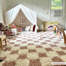 Atira Pink Checkered Shag Rug Atira Pink Checkered Shag Rug