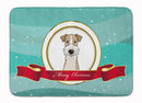 Wire Haired Fox Terrier Merry Christmas Machine Washable Memory Foam Mat BB1557RUG Wire Haired Fox Terrier Merry Christmas Machine Washable Memory Foam Mat BB1557RUG