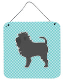 Affenpinscher Checkerboard Blue Wall or Door Hanging Prints BB3748DS66 Affenpinscher Checkerboard Blue Wall or Door Hanging Prints BB3748DS66