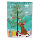 Abyssinian Cat Merry Christmas Tree Flag Canvas House Size BB4411CHF Abyssinian Cat Merry Christmas Tree Flag Canvas House Size BB4411CHF