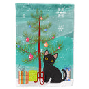 Bombay Cat Merry Christmas Tree Flag Canvas House Size BB4417CHF Bombay Cat Merry Christmas Tree Flag Canvas House Size BB4417CHF