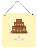 3 Tier Heart Chocolate Cake on Yellow Wall or Door Hanging Prints BB7288DS66 3 Tier Heart Chocolate Cake on Yellow Wall or Door Hanging Prints BB7288DS66