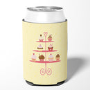 3 Tier Cupcakes on Yellow Can or Bottle Hugger BB7289CC 3 Tier Cupcakes on Yellow Can or Bottle Hugger BB7289CC