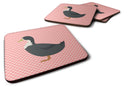 Blue Swedish Duck Pink Check Foam Coaster  BB7862FC Blue Swedish Duck Pink Check Foam Coaster  BB7862FC